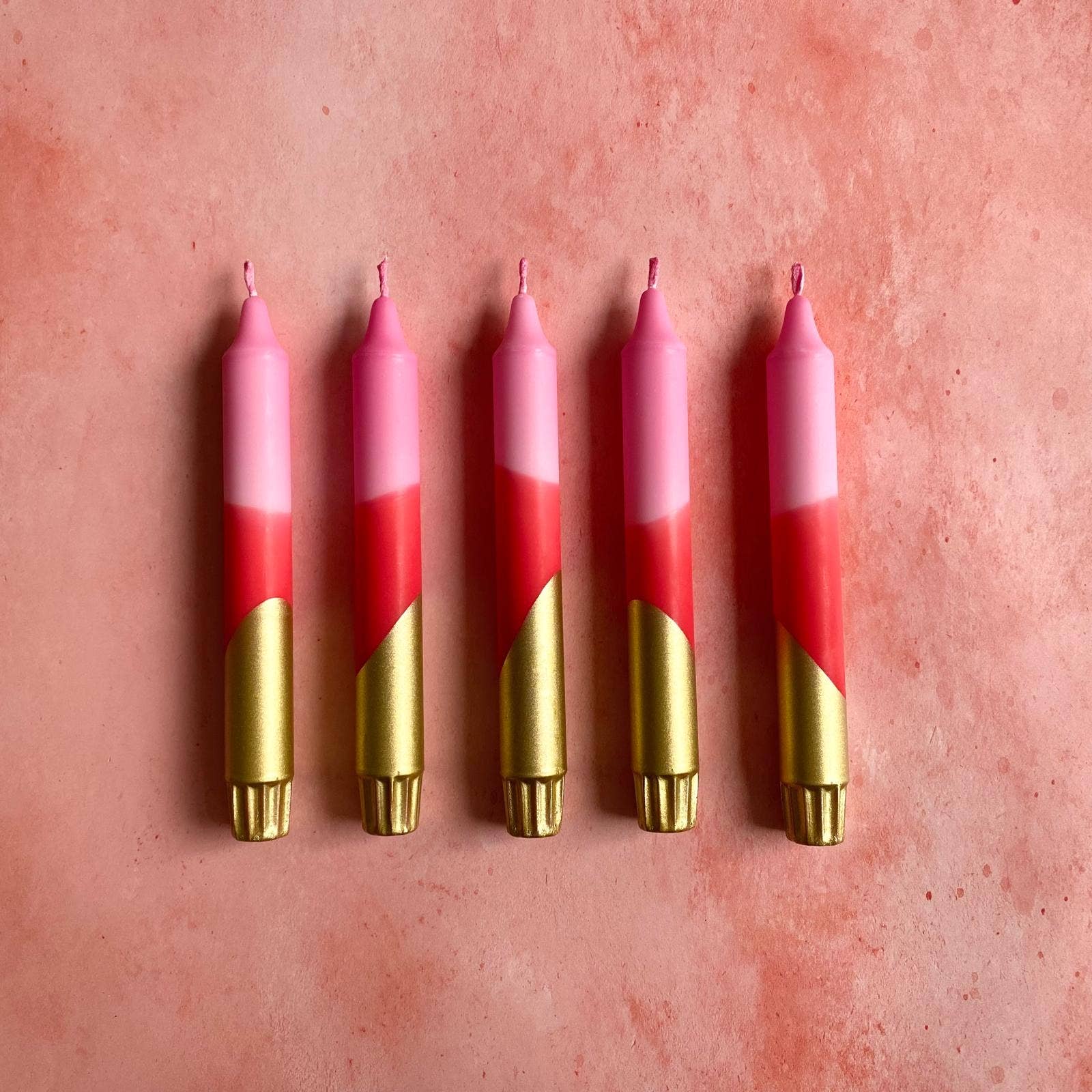 Vibrant hand-dipped candles, eco-friendly stearin wax