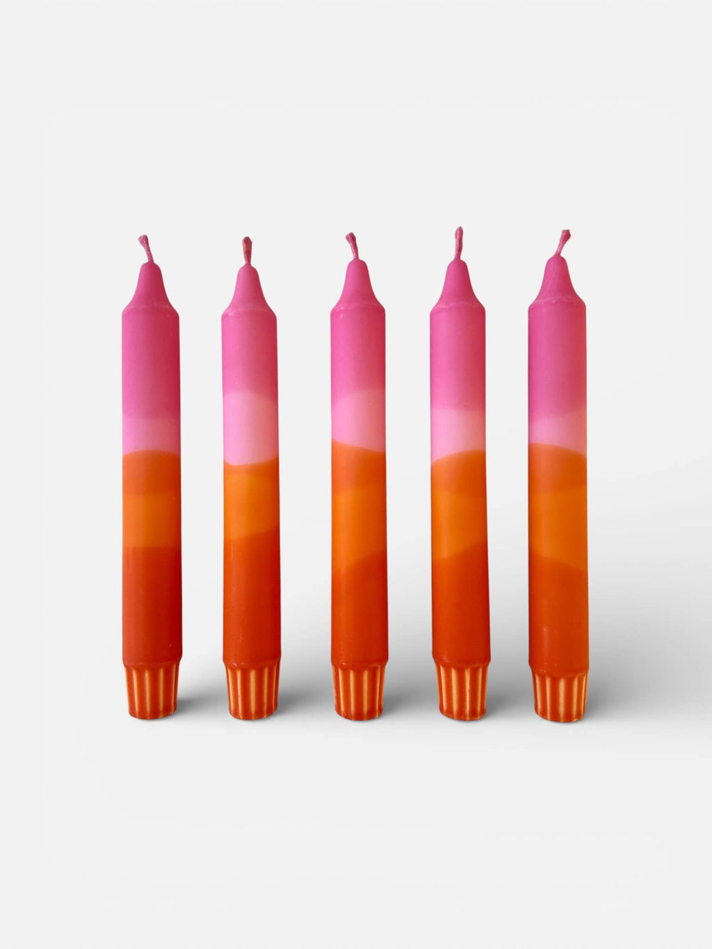 Colourful ‘Sunset’ Hand Dipped Orange & Pink Dinner Candle