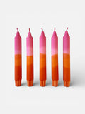 Colourful ‘Sunset’ Hand Dipped Orange & Pink Dinner Candle