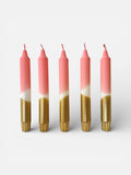 Colourful ‘Golden Rose’ Hand Dipped Candle - Pink & Gold  